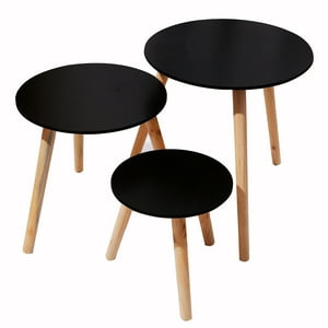 Concepts Life - Set Mesa De Centro 3 Niveles Arrimo Negro