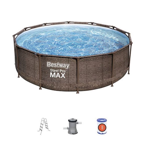 Piscina Estructural Steel Pro 366 X 100 Cm 9150 L Escalera