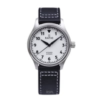 Reloj Ratio Skysurfer Piloto Esfera Completamente Luminosa Cuero Automático Rts307 200M Reloj Para Hombre