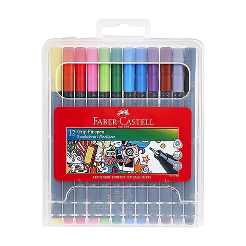 Faber Castell - Lápices Tiralíneas Grip Finepen Faber-Castell X12 Colores