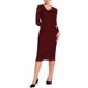 thumbnail image 1 of INSPIRE CHIC Vestido de Mujer Cuello en V Encaje Floral Transparente Manga Larga Midi Vestido de Cóctel S Rojo Vino, 1 of 5