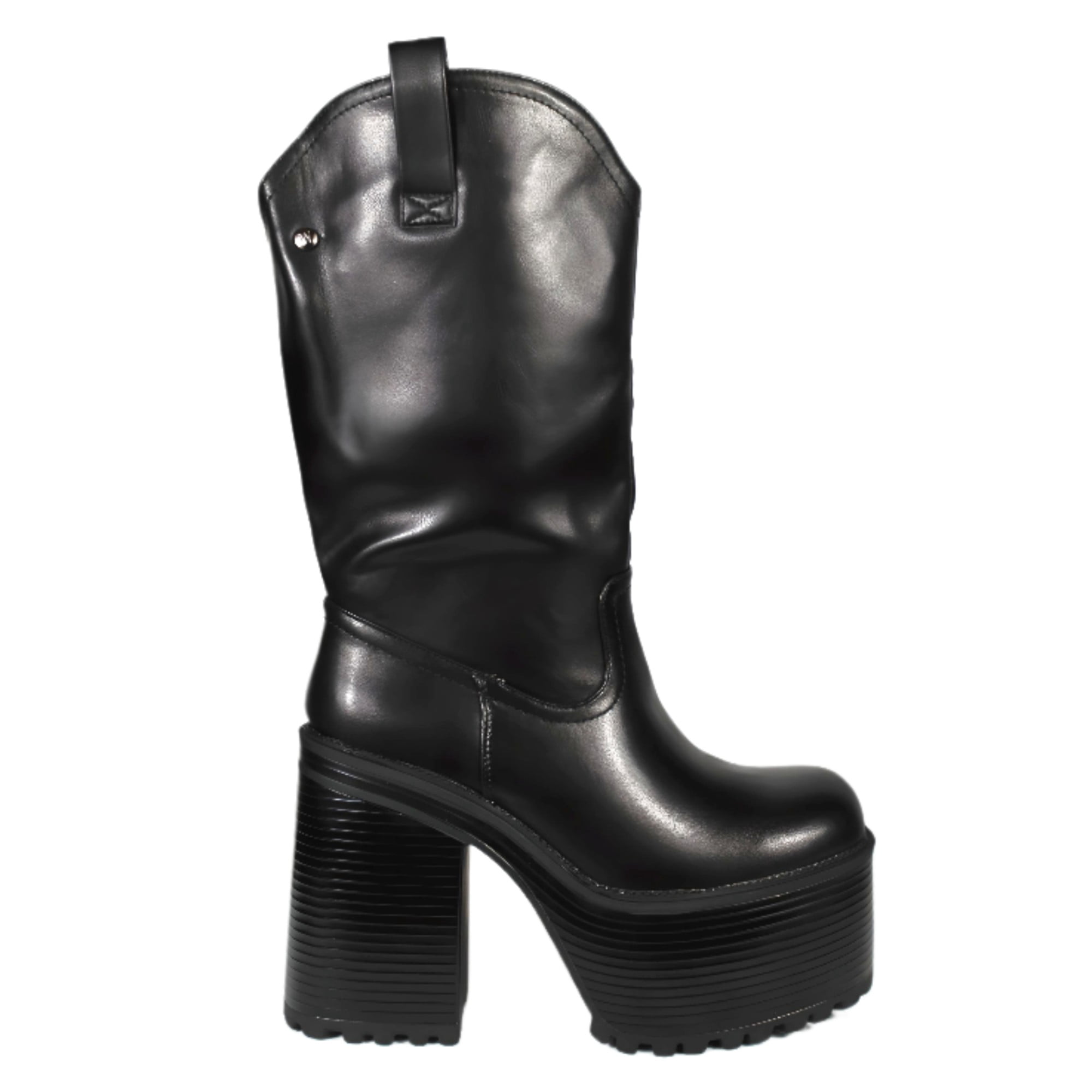 Bota Plataforma Ecocuero 95 Yassne Negro | Lider