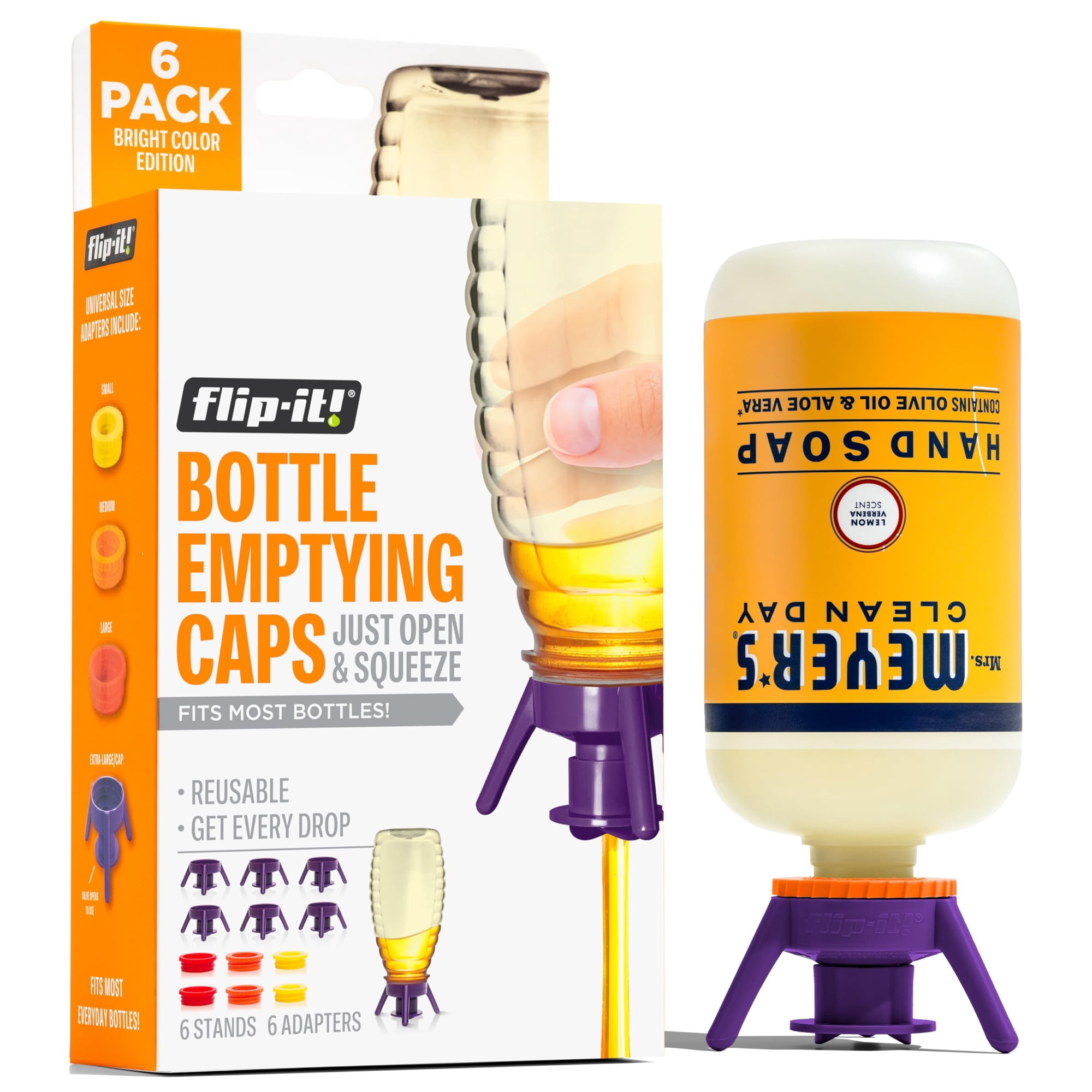 Kit De Vaciado De Botellas Flip-it! Paquete De 6 Botellas Con Tapas Y Adaptadores