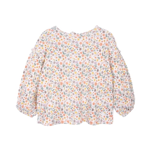 Pillin - Polera Bebé Niña Manga Larga Floral Terracota
