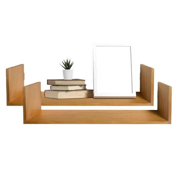 Pack 2 Repisas Flotantes Madera 60x15 cm Fijación Invisible
