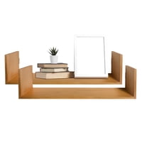 Vincenzi - Pack 2 Repisas Flotantes Madera 40X15 Cm Fijación Invisible