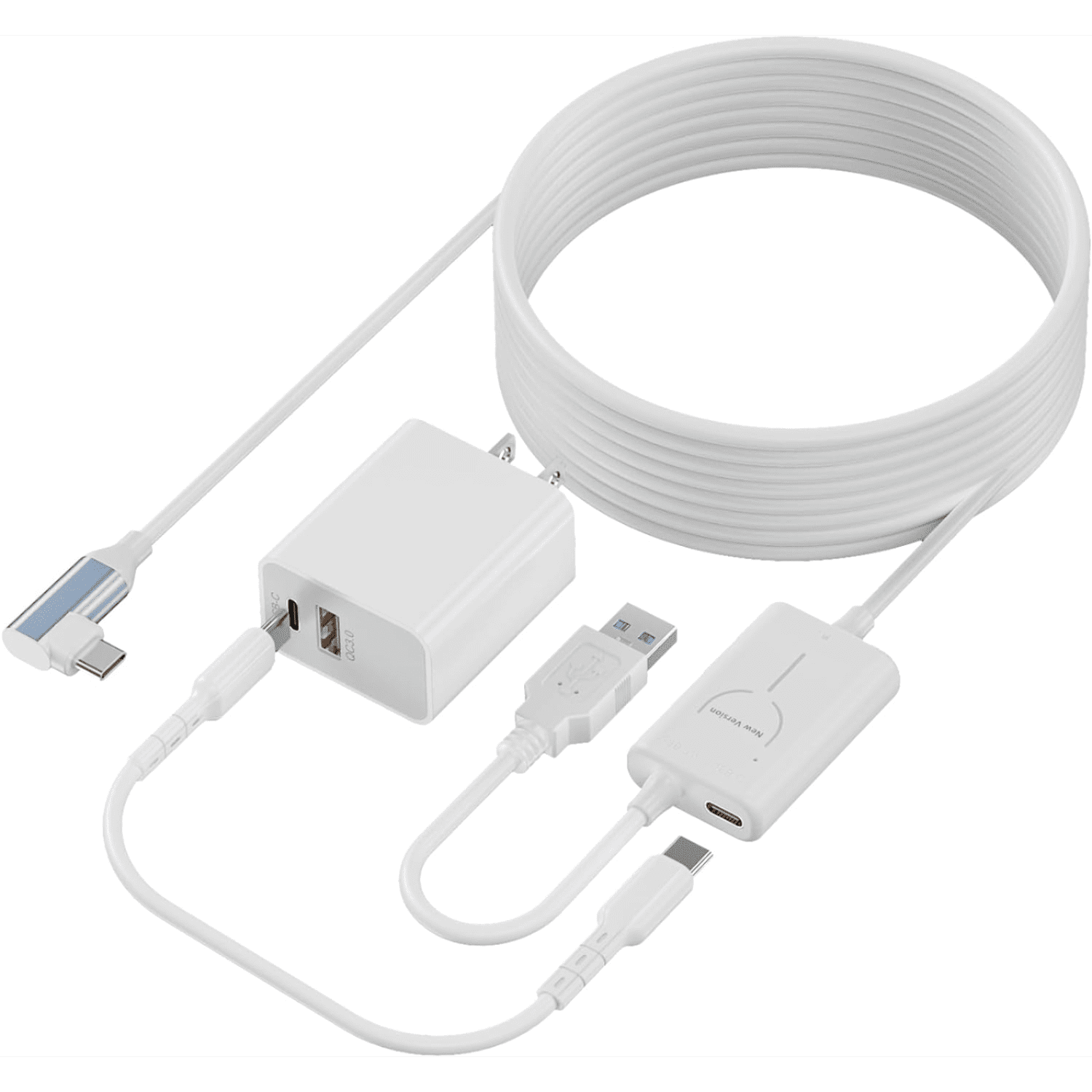 Genérico - Cable De Enlace De 16 Pies Para Meta Quest 3/quest 2/quest 1, Cable Vr Link Con Puerto De Carga Separado, Cable De Carga Usb 3.0 Tipo C A C Para Pc De Juegos Con Visores Vr