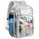 thumbnail image 1 of Student Clear Backpack, Large Heavy Duty PVC Transparent Backpack, See Through With Reinforced Straps Backpack Clear Bookbag For School, Sports, Work, Travel, College,Grey Black Pink Purple, 1 of 5