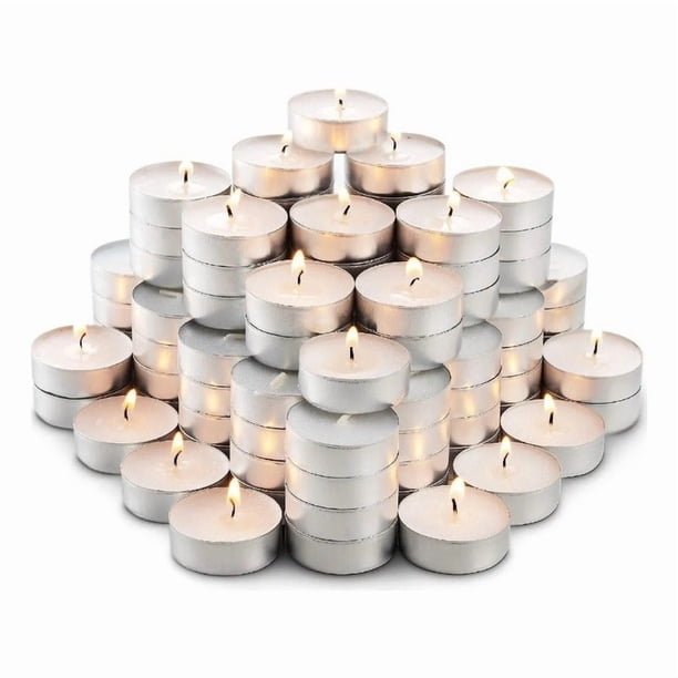 Velas Flotantes / Tealight Pack 50 Unidades Blanca Premium Color Blanco Fragancia No Liso