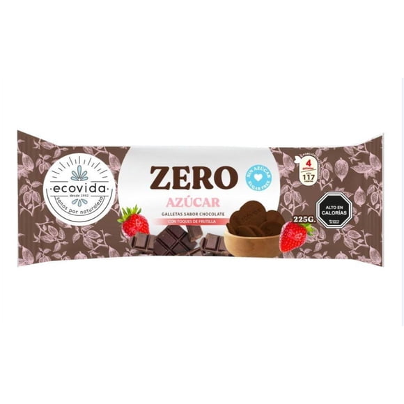 Galletas Chocolate con Frutillas Zero Azúcar, 225 g