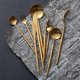 thumbnail image 3 of Xiao Hua Juego de cubiertos de acero inoxidable dorado de 6 piezas, 13,5 cm de largo, color plata mate, ideal para utensilios de cocina modernos, comidas familiares diarias y reuniones festivas., 3 of 3