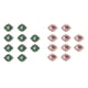 thumbnail image 2 of 20 Piezas Adornos Para álbum De Recortes Con Botón De Cuentas Traseras Planas Rosa Verde, 2 of 5