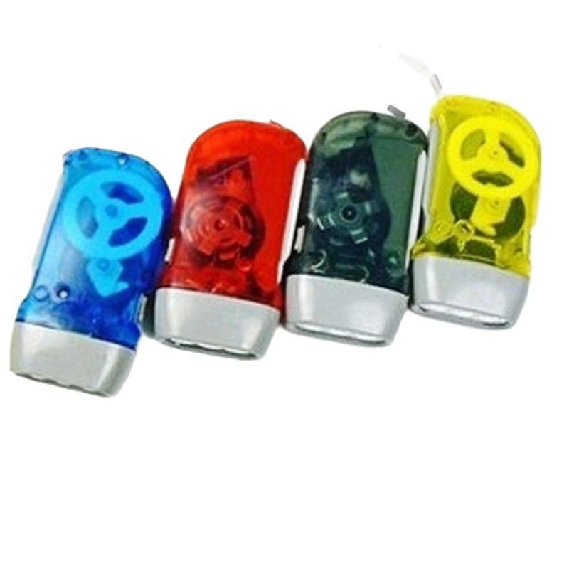 Xusx111 - Linterna De Manivela De Mano De 4 Paquetes - Linterna Portátil Con Correa De Muñeca Para Preparación Para Emergencias, Campamento Y Actividades Al Aire Libre (amarillo, Rojo, Verde, Azul)