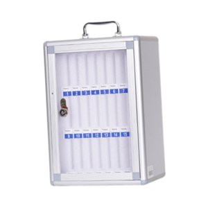 Bothyi - Gabinete De Almacenamiento Para Teléfono, Caja De Almacenamiento Para Teléfono Inteligente Con Mango Portátil De Aleación De Aluminio, 24 Ranuras