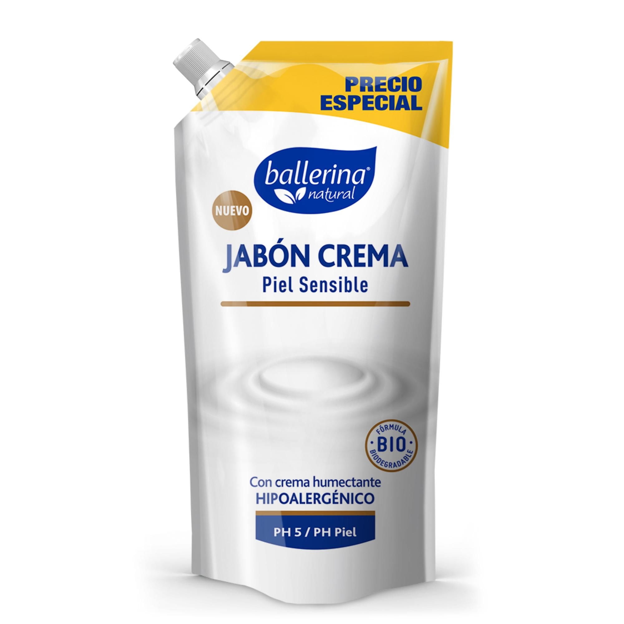 Jabón Crema Triple Humectación Piel Sensible Hipoalergénico 450 ml Ballerina