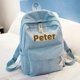 thumbnail image 1 of Personalised Corduroy Knapsack Custom Your Name Casual Backpack Unisex Classic Campus Portable Ultra Soft Handbag, 1 of 3