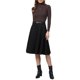 thumbnail image 2 of Falda de Ante Sintético de Cintura Alta para Mujer INSPIRE CHIC, Casual de Negocios, Línea A, Midi, 2XL Negro, 2 of 5