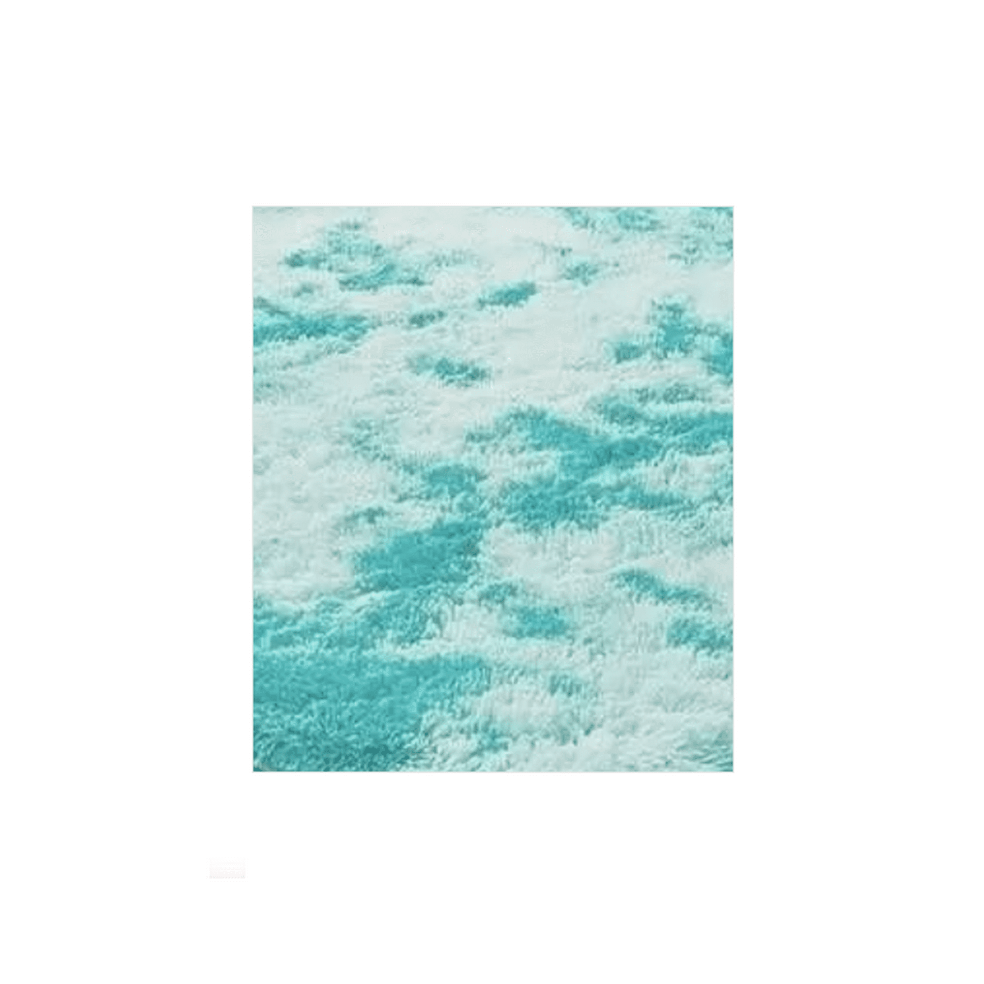 Genérico - Alfombra Peluda Grande 2x2.4 M Turquesa Jaspeado