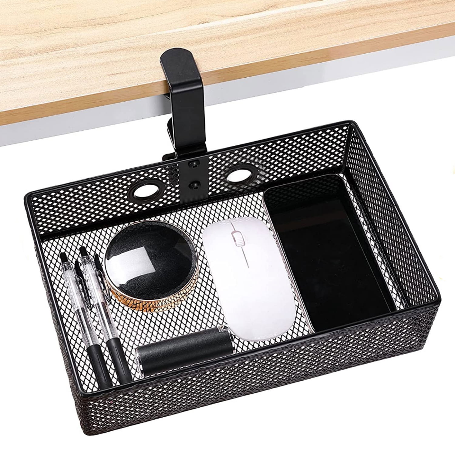 Newo - Organizador Oculto Bandeja Bajo Escritorio Prensa 360º