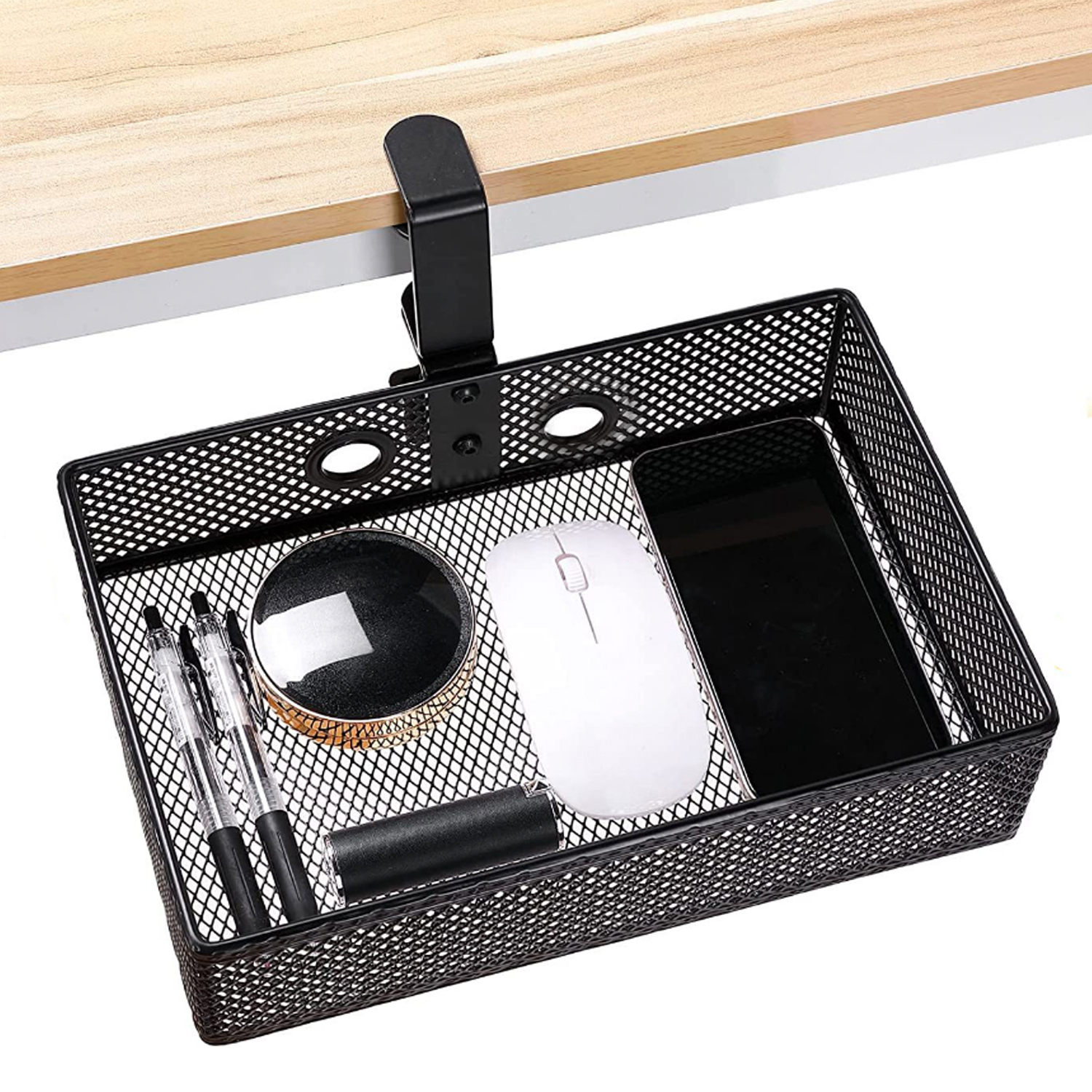 Newo - Organizador Oculto Bandeja Bajo Escritorio Prensa 360º