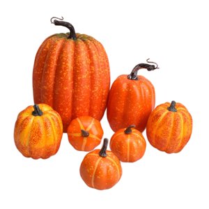 Bothyi - 7 Piezas De Calabazas Falsas, Modelo De Bricolaje, Verduras Artificiales Para Tienda De Halloween, Otoño, Naranja