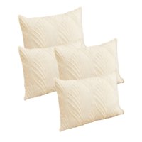 Genérico - Pack De 4 Fundas De Cojin Serie Hojas 30X50 Cm Beige