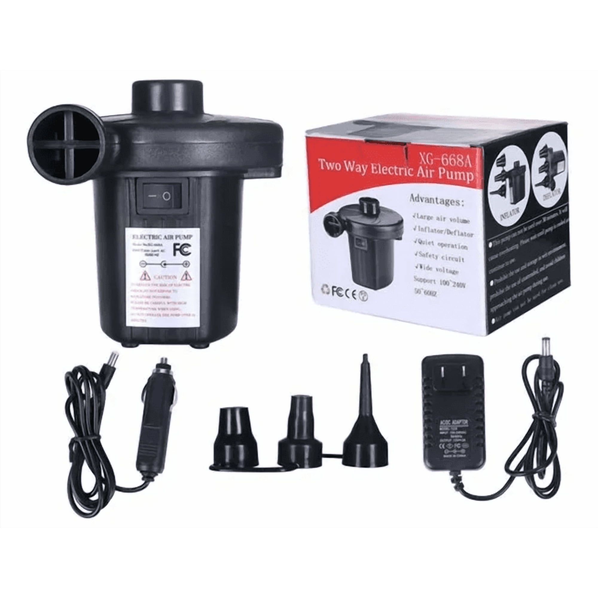 Genérico - Inflador Electrico Multifuncional Para 220v 12v Color Negro 295005