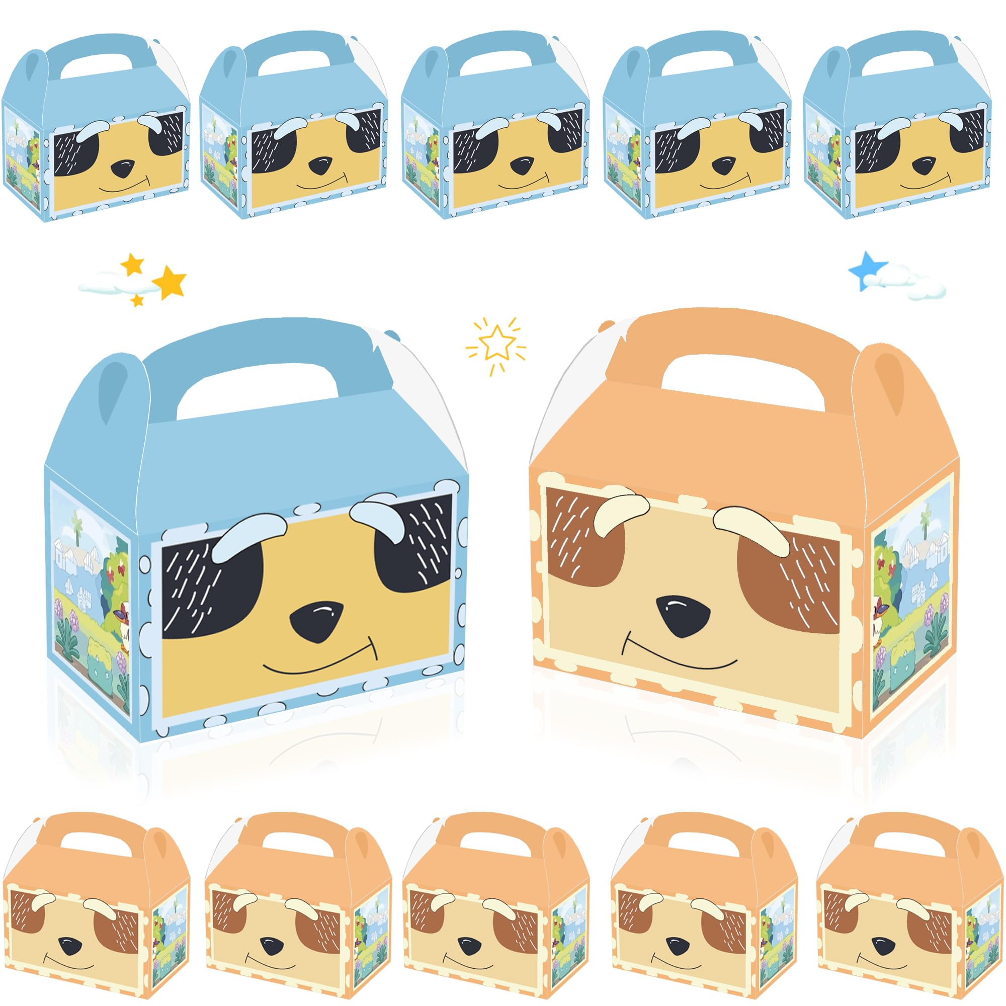 Genérico - Bolsas De Fiesta Para Caramelos Con Dibujos Animados Familia De Perros Azules 16 Unidades Para Niños