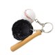 thumbnail image 1 of Mini Bola De Béisbol + Bate + Juego De Guantes Colgante Llavero Llavero Regalo - Negro, 1 of 3