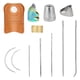 thumbnail image 1 of Kit De Agujas De Cuero Escudo De Dedo Mano DIY Anillos De Dedal De Metal Profesional, 1 of 5