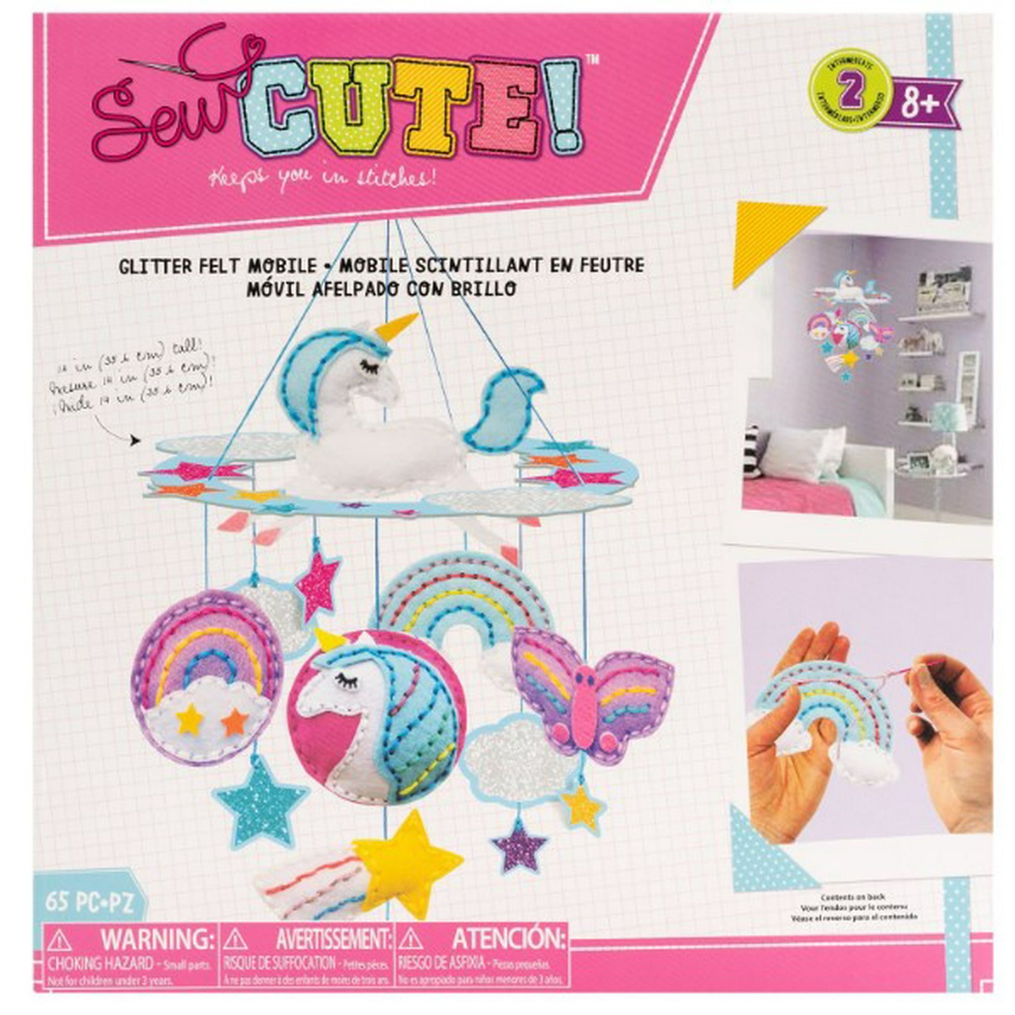 Sew Cute - Kit Manualidades Móvil Afelpado Con Brillo Unicornios