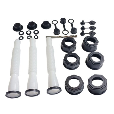 Magideal - Boquilla De Lata De Gas Boquilla De Lata De Combustible De Repuesto Blanca Con Broca Tamaño Ajustable Boquilla De Lata De Gas Profesional Resistente D 3 Juegos