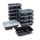 thumbnail image 2 of Contenedor Meal Prep 900ML Plástico 15 Piezas Negro, 1 Un, 2 of 5