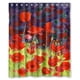 thumbnail image 1 of Cortina de ducha con diseño de flores de amapola y ganchos, tamaño 60 x 72 pulgadas, 1 of 3