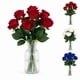 thumbnail image 1 of Ramo 7 Rosas Rojas Artificiales Textura Terciopelo 44cm rojo Talla Única, 1 of 9