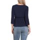 thumbnail image 3 of INSPIRE CHIC Blusa Peplum para Mujer Cuello Redondo Manga 3/4 Volante Pullover Blusas XS Azul Oscuro, 3 of 5