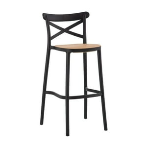 Pandalino - Taburete Bar Valentino Negro 75 Cm | Elegante Y Duradero | Exterior Negro