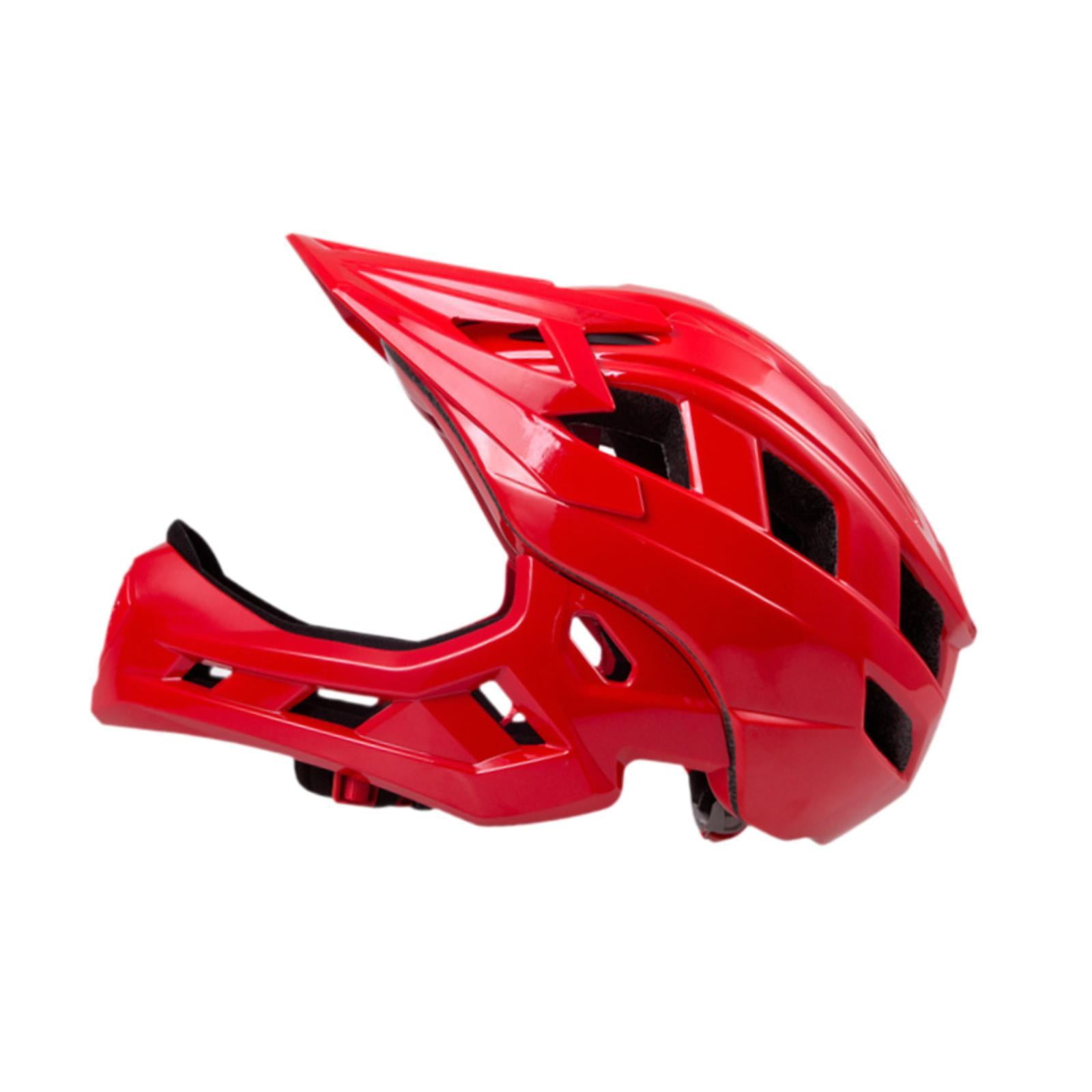 Magideal - Casco De Bicicleta Para Niños, Casco De Ciclismo De Carretera, Forro Extraíble Para Niños, Casco Completo Intercambiable Y Medio Casco Para Múltiples Rojo