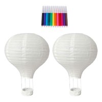 Magideal - 2 Globos Aerostáticos Sin Terminar, Proyecto De Manualidades De Bricolaje Con 12 Lápices De Acuarela, Decoración De Lámpara Para Pintura De Aniversari