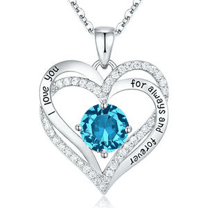 Collar Heshpaws Love Pendant Con Zirconia Y Piedra De Nacimiento