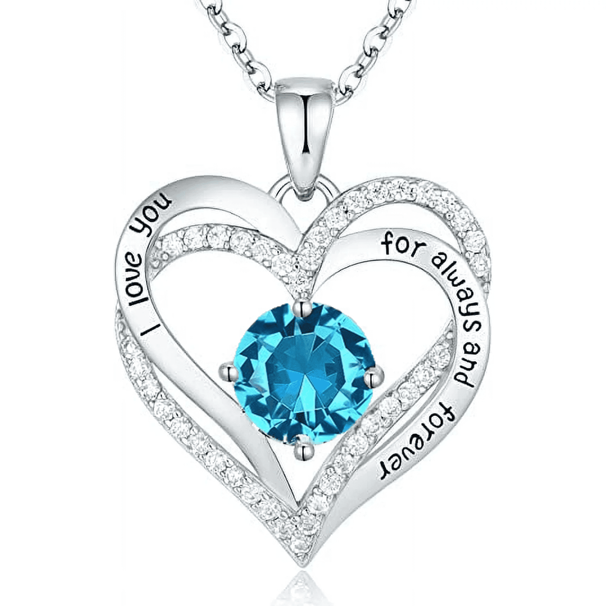 Collar Heshpaws Love Pendant Con Zirconia Y Piedra De Nacimiento