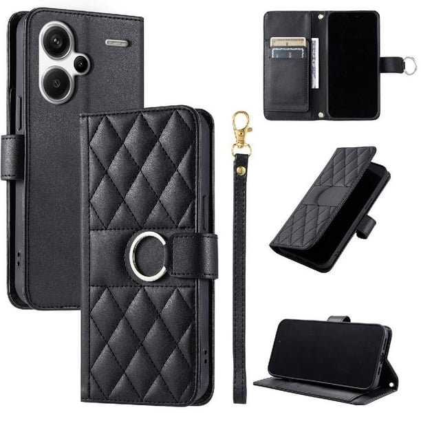 Funda tipo billetera FOXDOCK para Xiaomi Redmi Note 13 Pro Plus – Tapa abatible con correa para mujer