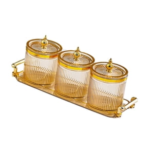 Magideal - Bandeja Dividida Para Servir Dulces, Contenedor De Almacenamiento De Alimentos Nórdico Con Tapa A Prueba De Polvo Para Encimera De Cocina, Cafetería Y Marrón