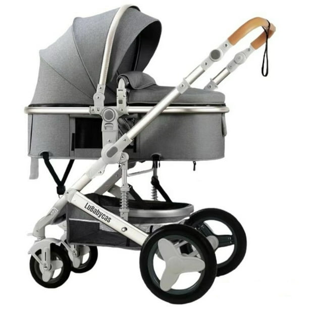 Coche Cuna Moisés Con Accesorios LuBabycas Gris