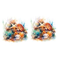 Magideal - 2 Piezas Pegatinas De Inodoro De Océano Pegatinas Para Tapa De Asiento De Inodoro, Arte De La Pared Decoración, Calcomanías De Pared Removibles Para H Estrella De Mar