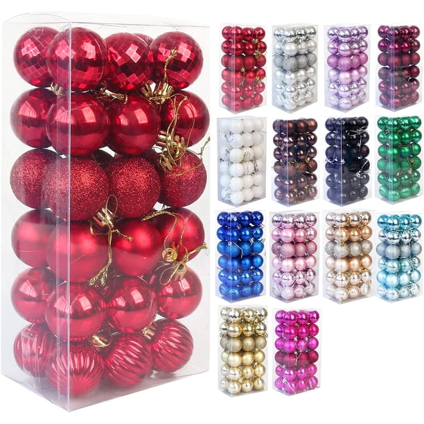 Adornos navideños irrompibles, bolas de árbol, colgantes, para bodas, fiestas de Halloween (paquete de 36 unidades) (4 cm/1,5'')