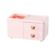 thumbnail image 2 of Bonito organizador de escritorio, soporte para brochas de maquillaje con cajón, bricolaje, decoración del hogar, portalápices, papelería, carrito para oso rosa, 2 of 5