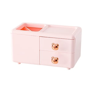 Bothyi - Organizador De Escritorio, Caja De Almacenamiento Para Decoración Del Hogar, Para Aula, Apartamento, Dormitorio, Oso Rosa