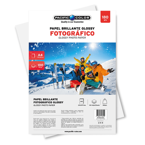 Pacific Color - Papel Fotografico Glossy 180Gr A4 100 Hojas