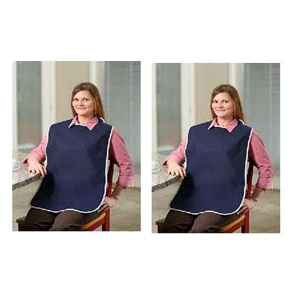 Babero impermeable para proteger camisas Active Care, talla L, azul marino, paquete de 2